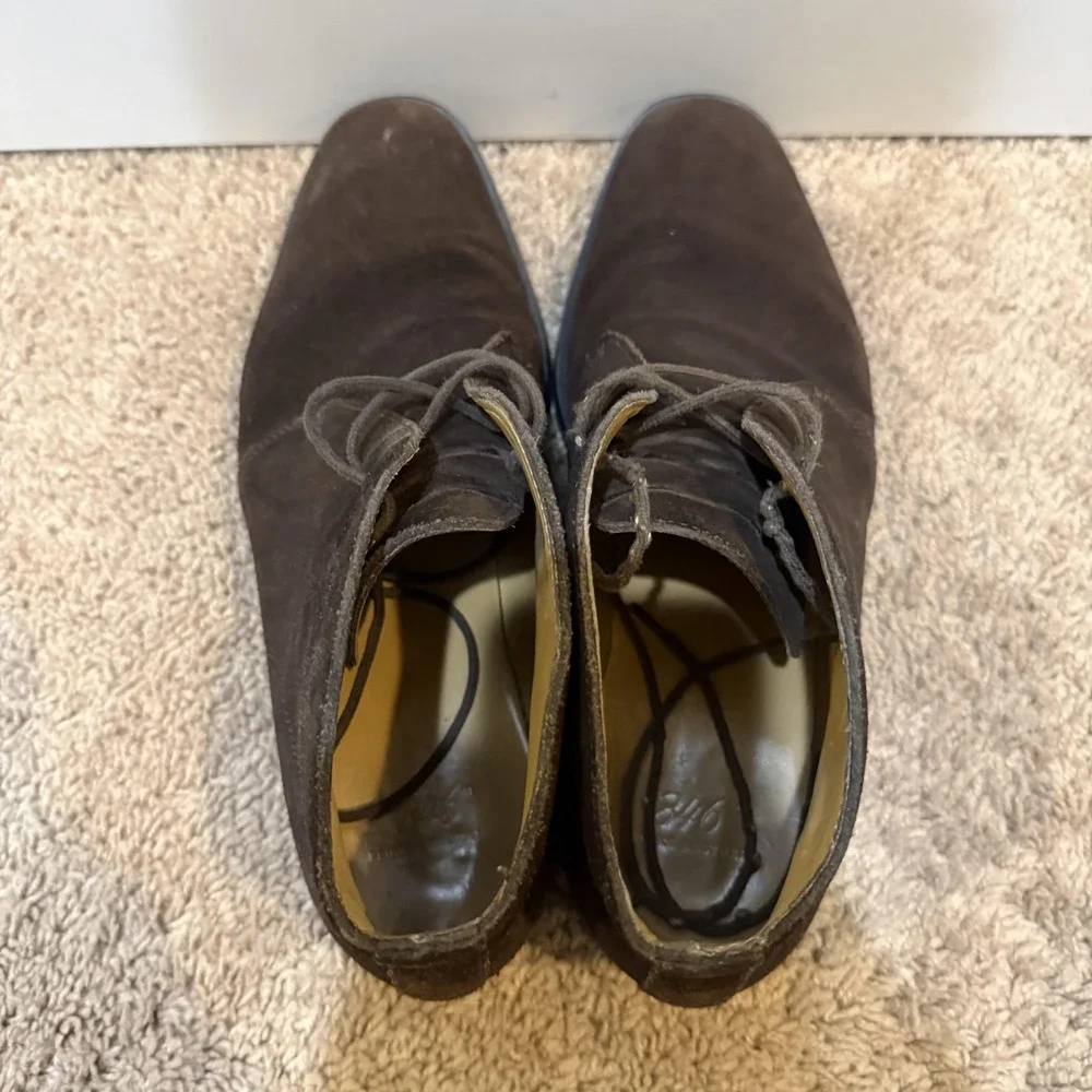 Brooks Brothers 346 Boots Mens Size 9 Brown Suede Chukka Leather Lined Casual